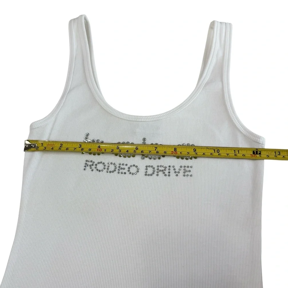Bebe Logo Rodeo Drive White Tank Top Size M - Picture 8 of 14